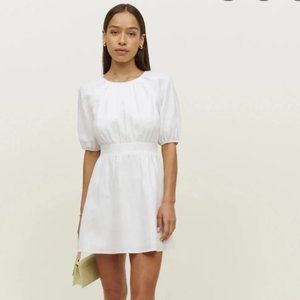 Reformation White Linen Irwin Dress Size 10 NWT